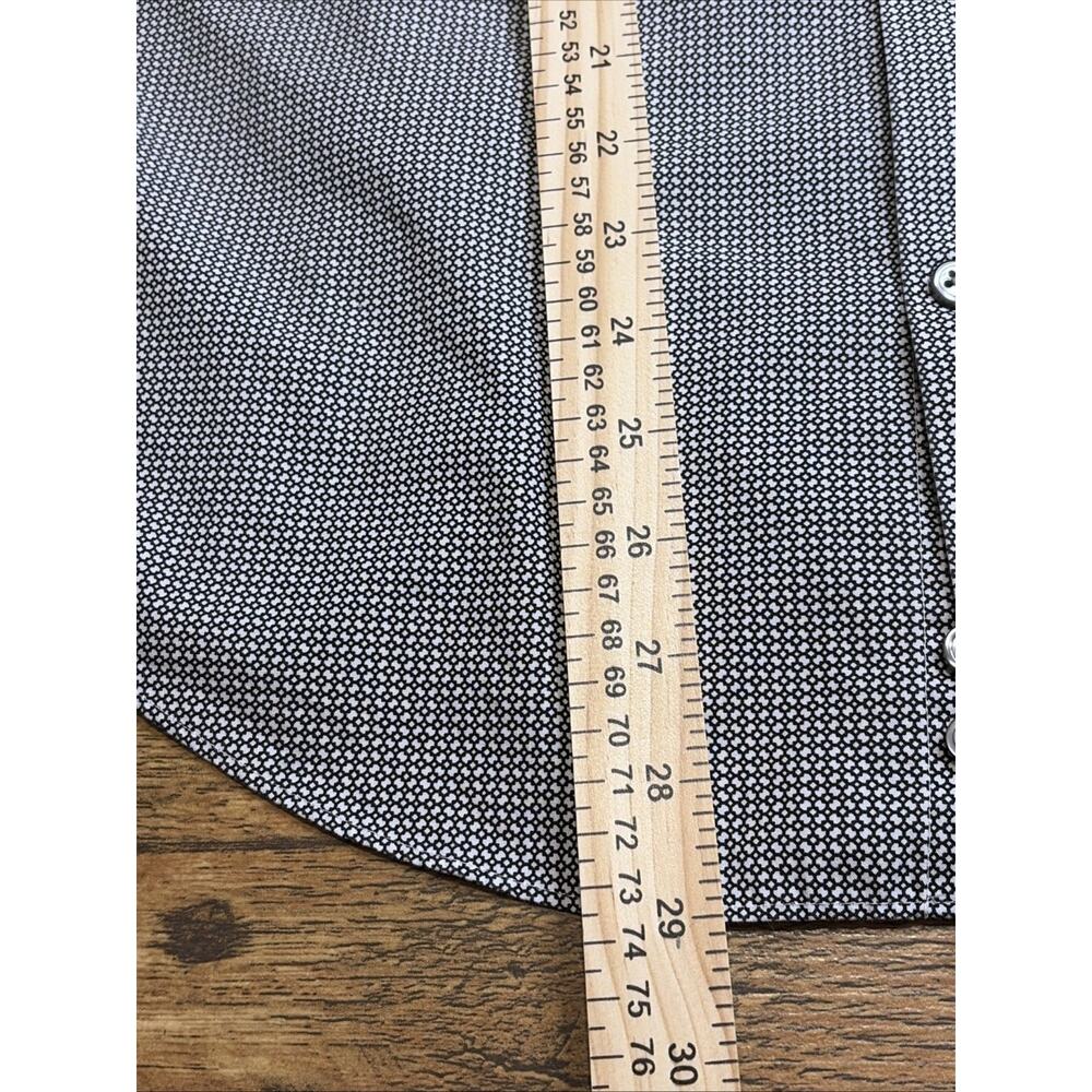 CK Calvin Klein Extreme Slim Fit Non Iron Black And White Pattern Dress Shirt - Picture 5 of 6